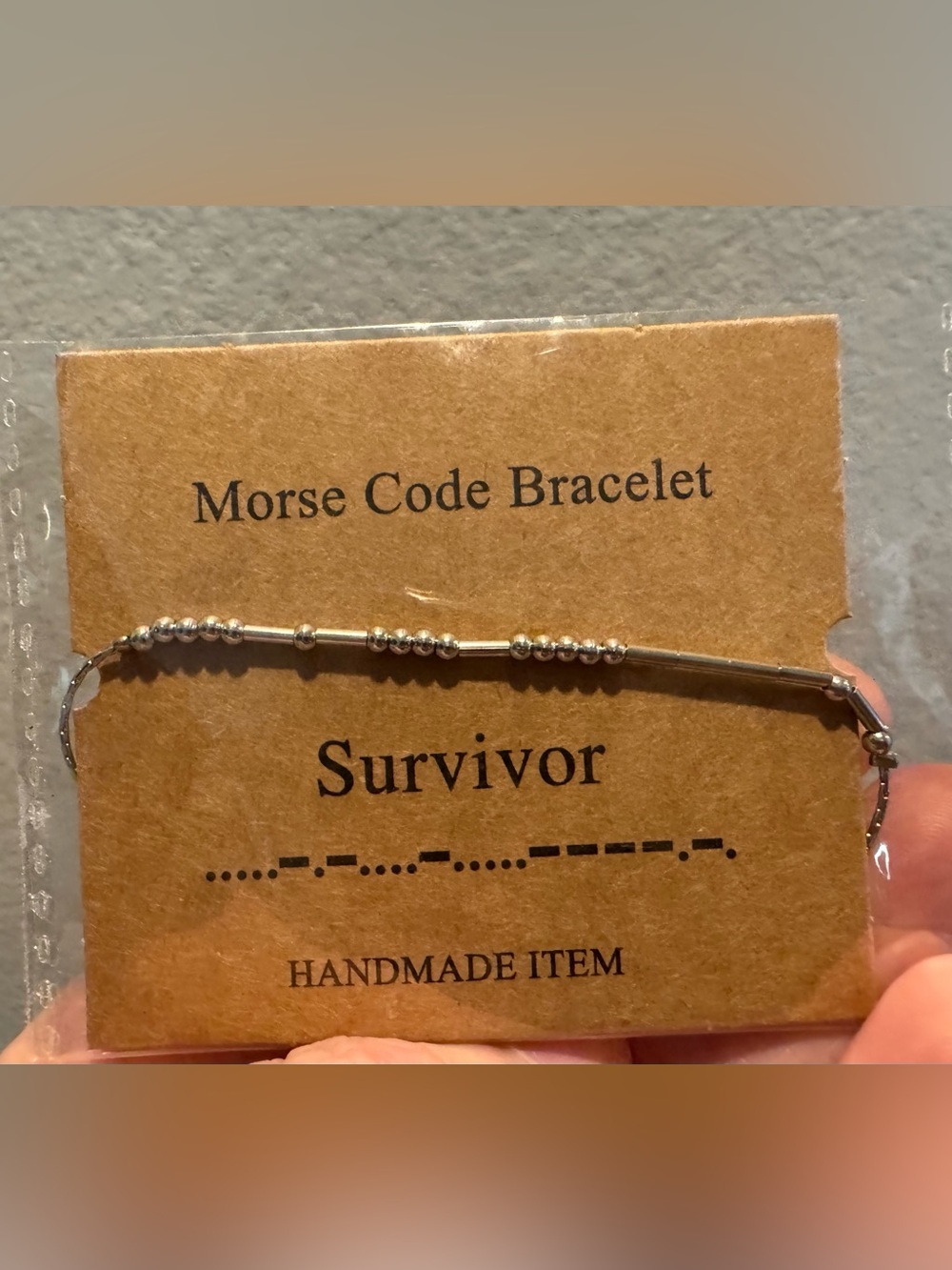 Survivor Morse Code Silver-Tone Bracelet